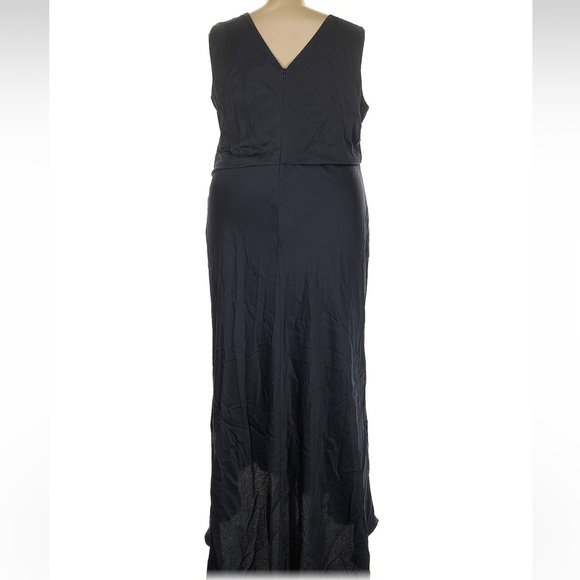 Anthropologie BHLDN Espen Satin Navy Maxi Formal Gown Dress Plus Size 26W - Picture 3 of 6